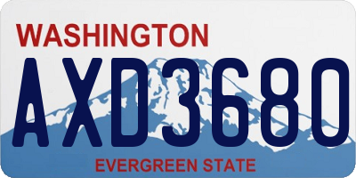 WA license plate AXD3680