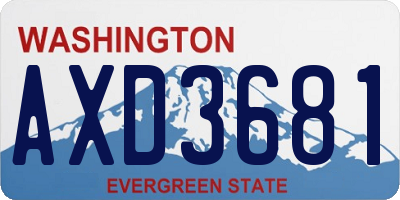 WA license plate AXD3681