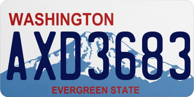 WA license plate AXD3683