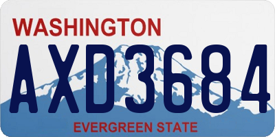 WA license plate AXD3684
