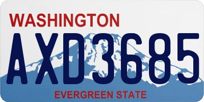 WA license plate AXD3685