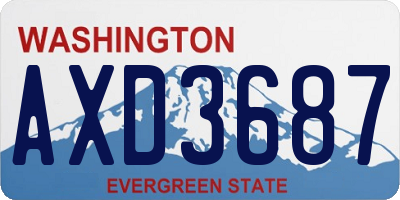 WA license plate AXD3687