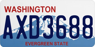 WA license plate AXD3688