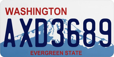 WA license plate AXD3689