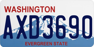 WA license plate AXD3690