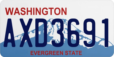 WA license plate AXD3691