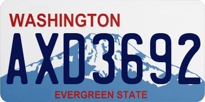 WA license plate AXD3692