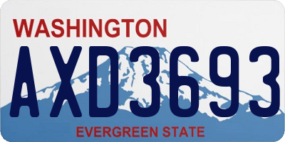 WA license plate AXD3693