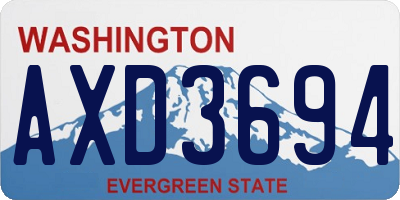 WA license plate AXD3694