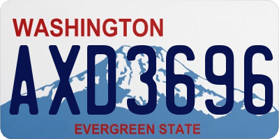 WA license plate AXD3696