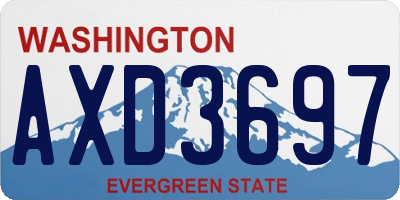 WA license plate AXD3697