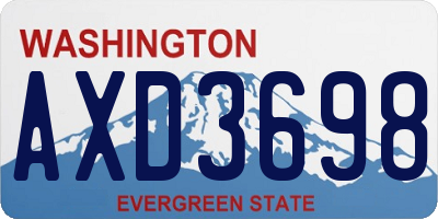 WA license plate AXD3698