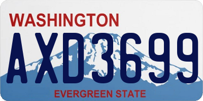 WA license plate AXD3699