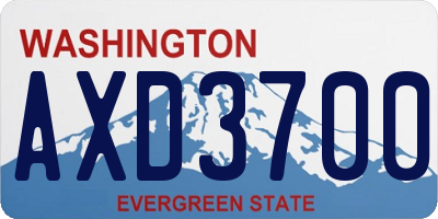 WA license plate AXD3700