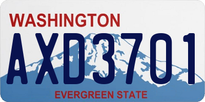 WA license plate AXD3701