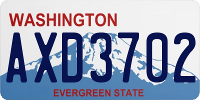 WA license plate AXD3702
