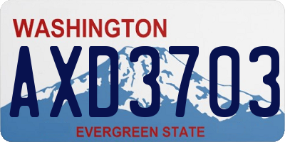 WA license plate AXD3703