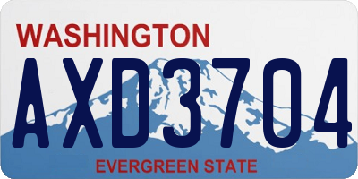WA license plate AXD3704