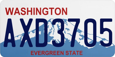 WA license plate AXD3705