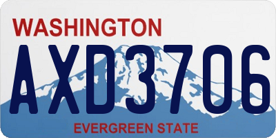 WA license plate AXD3706
