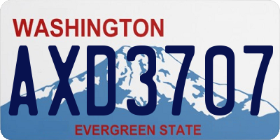 WA license plate AXD3707