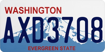 WA license plate AXD3708