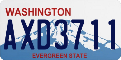 WA license plate AXD3711