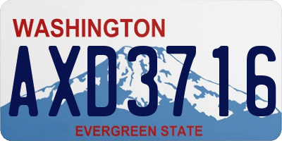 WA license plate AXD3716