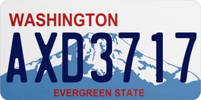 WA license plate AXD3717