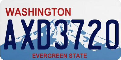 WA license plate AXD3720