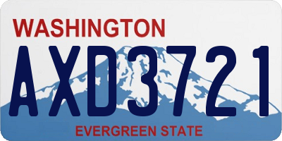 WA license plate AXD3721