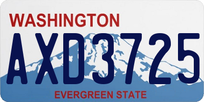 WA license plate AXD3725