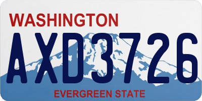 WA license plate AXD3726