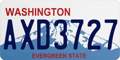 WA license plate AXD3727