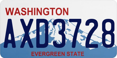 WA license plate AXD3728