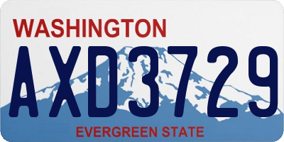 WA license plate AXD3729