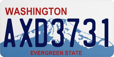 WA license plate AXD3731