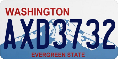 WA license plate AXD3732