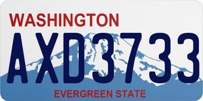 WA license plate AXD3733