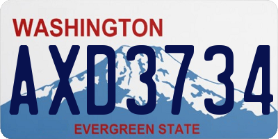 WA license plate AXD3734