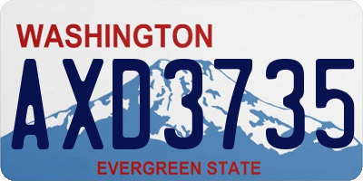 WA license plate AXD3735