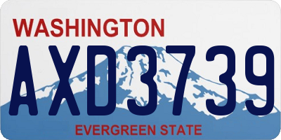 WA license plate AXD3739