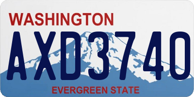 WA license plate AXD3740