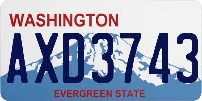 WA license plate AXD3743