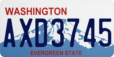 WA license plate AXD3745