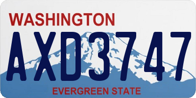 WA license plate AXD3747