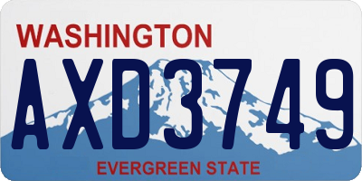 WA license plate AXD3749