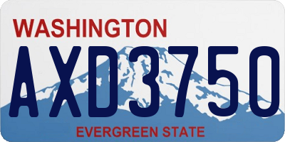 WA license plate AXD3750