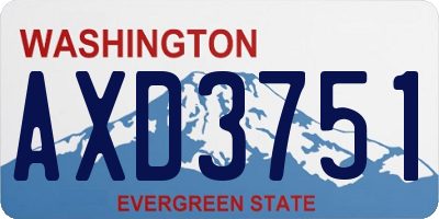 WA license plate AXD3751