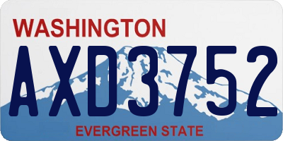WA license plate AXD3752